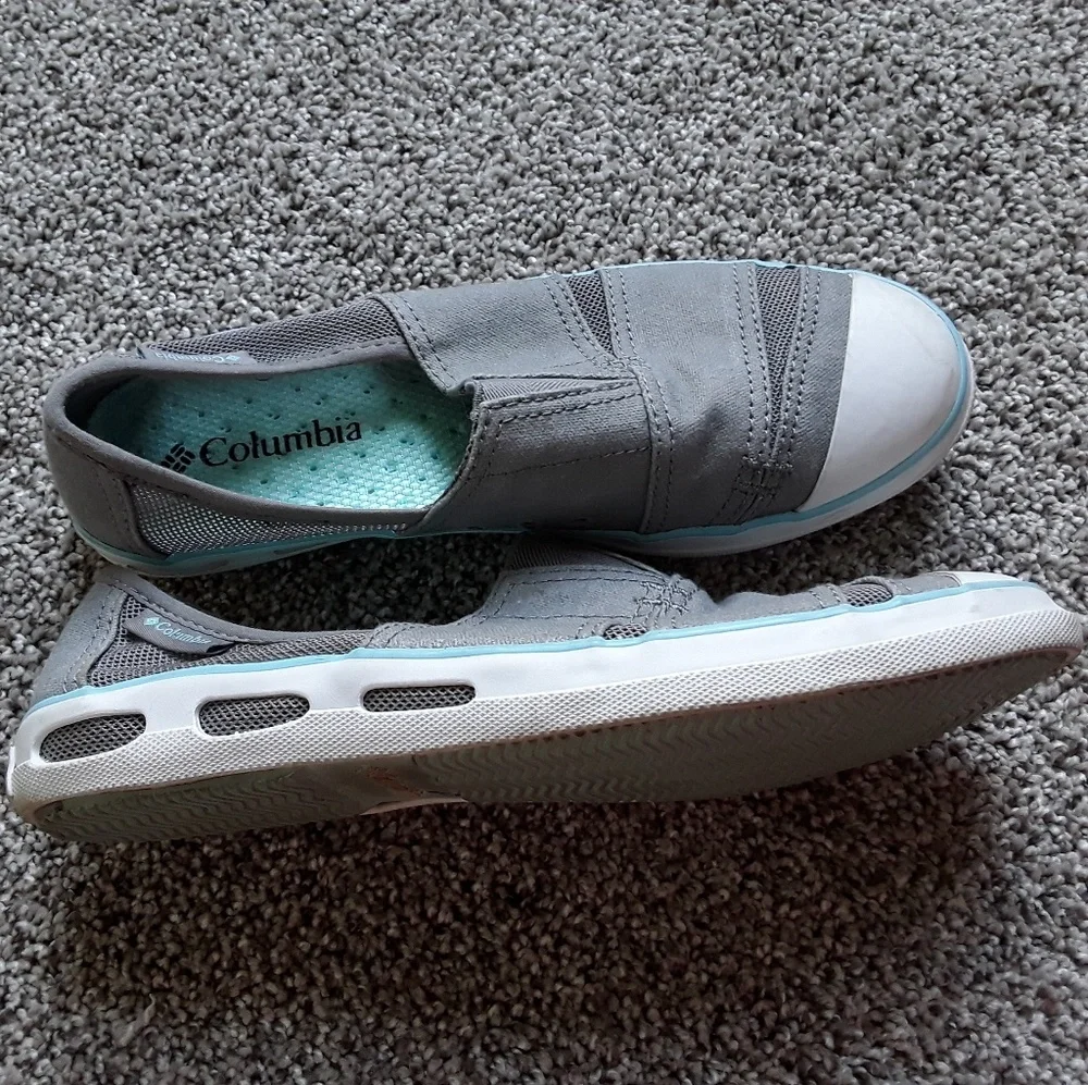 Columbia vent canvas slip on gray shoes women size 6.5